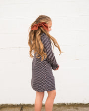 Geometric Print Shift Dress for Little Girls