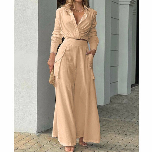 Shirt Long Pants Suits 2 Piece Set