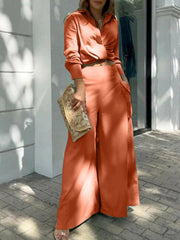 Shirt Long Pants Suits 2 Piece Set