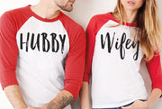 HUBBY & WIFEY SHIRTS Baseball Tees - PICK COLOR