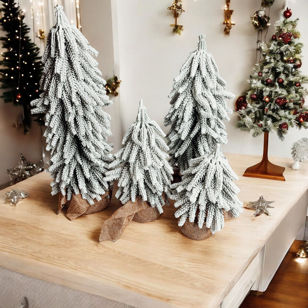 Snow Christmas Trees 4pk