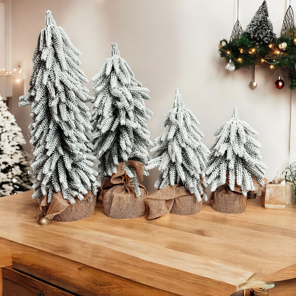 Snow Christmas Trees 4pk