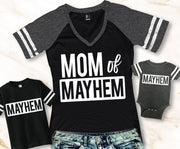 MOMMY & ME Mayhem Shirts for Mom Baby and Kids