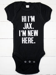 New Baby Boy Bodysuit Welcome Set - Custom Name