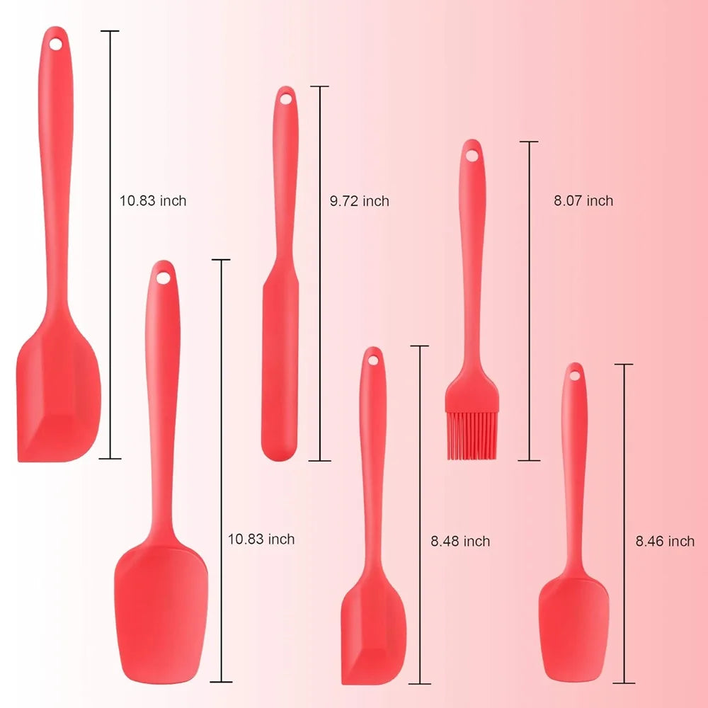 6-piece silicone spatula set food grade non-stick heat-resistant