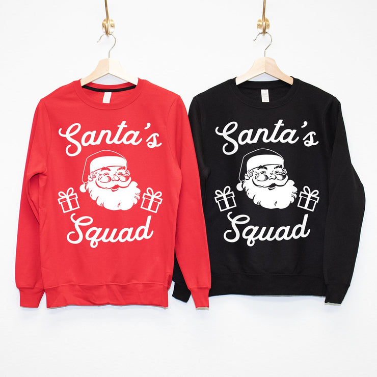 SANTA'S SQUAD CUSTOM Christmas Sweatshirts Crew Neck - Pick Name &