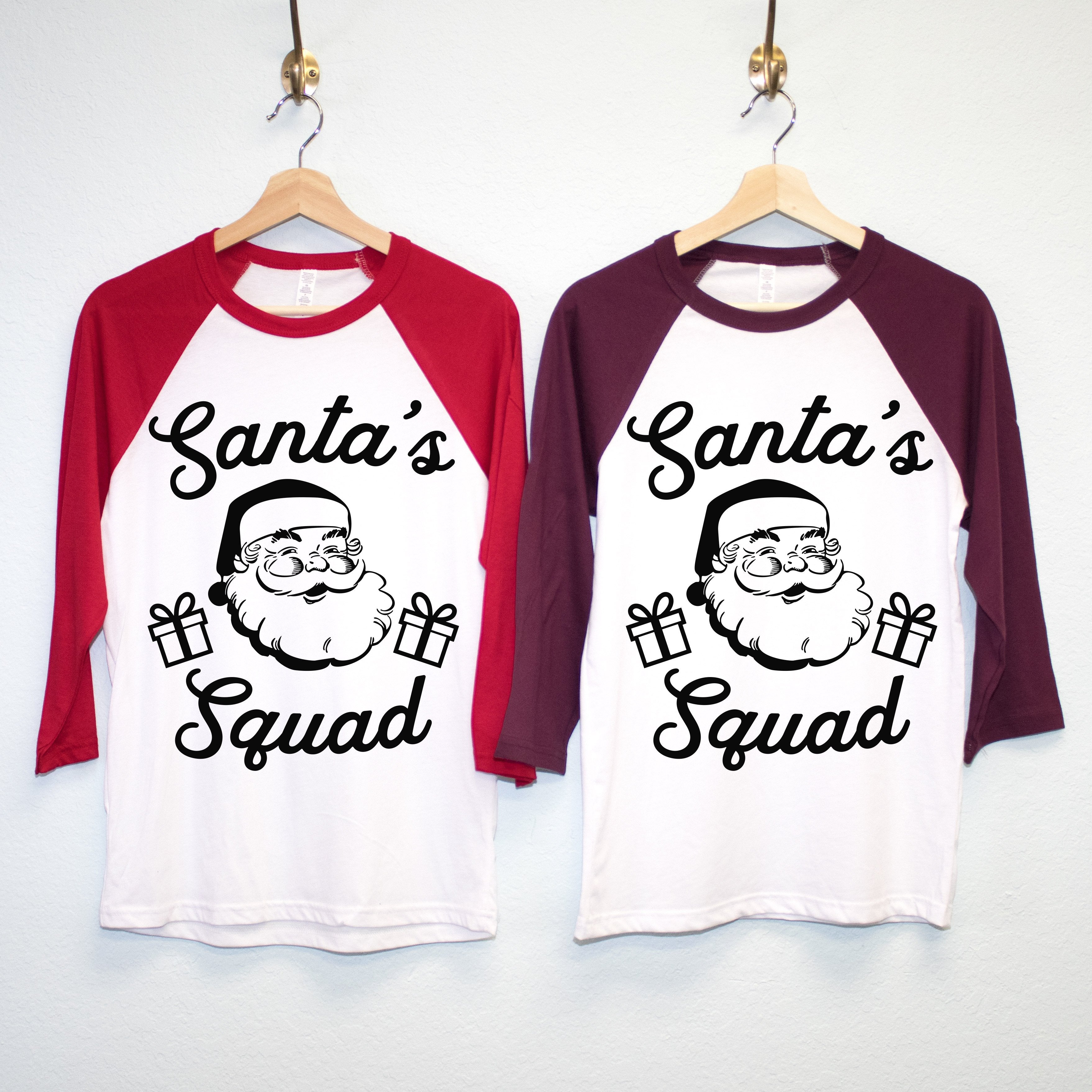 SANTA'S SQUAD CUSTOM Christmas Shirts - Pick Name & Number