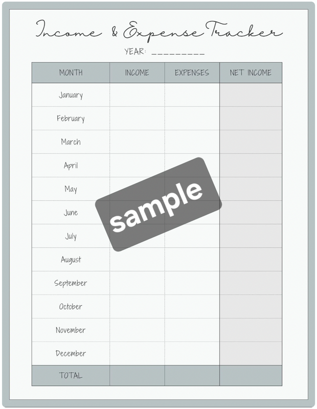 The Bradley Bunch -income and expense tracker digital download printable