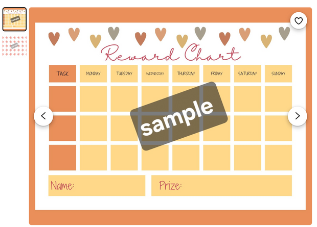 The Bradley Bunch - Reward chart for kids simple design printable download digital