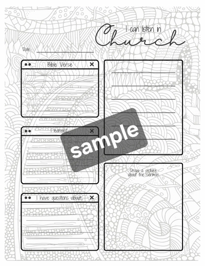 The Bradley Bunch - church notes for adults and kids printable downloadable sermon coloring 10 pages