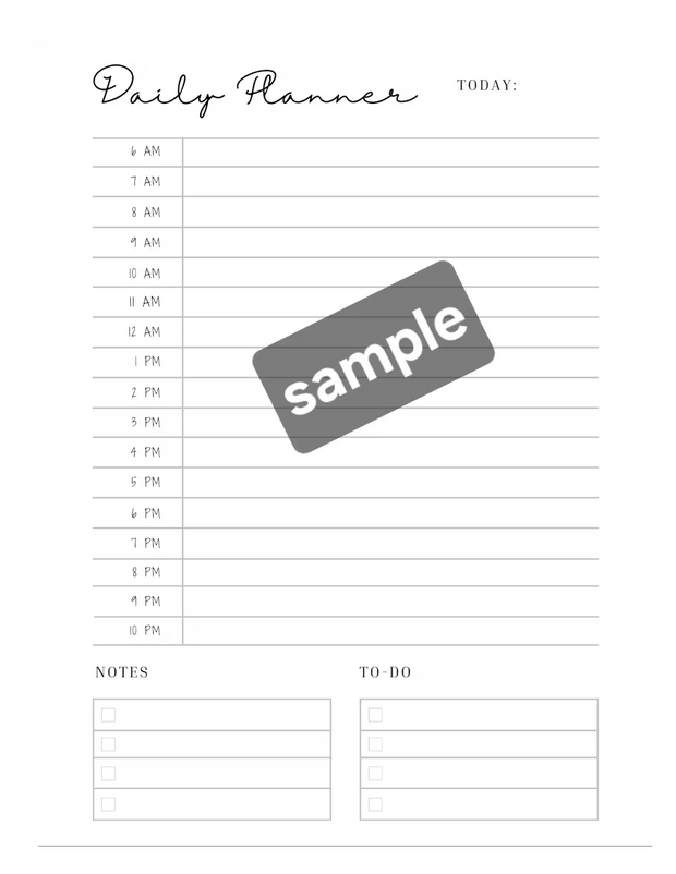 The Bradley Bunch - daily planner simple design digital download printable organization