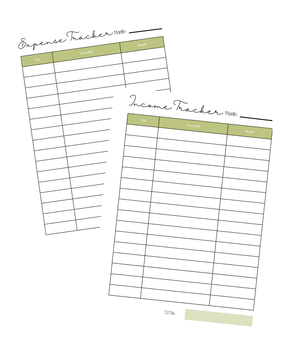 The Bradley Bunch - monthly income and expense tracker digital download printable