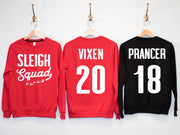 SLEIGH SQUAD Custom Christmas Sweatshirt - Custom Name & Number