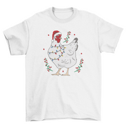 Christmas lights chicken t-shirt