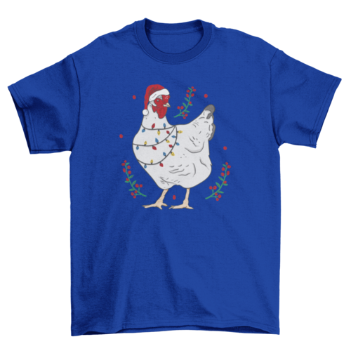 Christmas lights chicken t-shirt