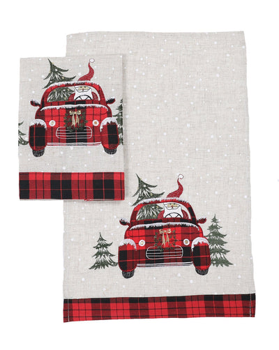 XD19884-Santa Claus Riding On Car Christmas Decorative Towels 14 by