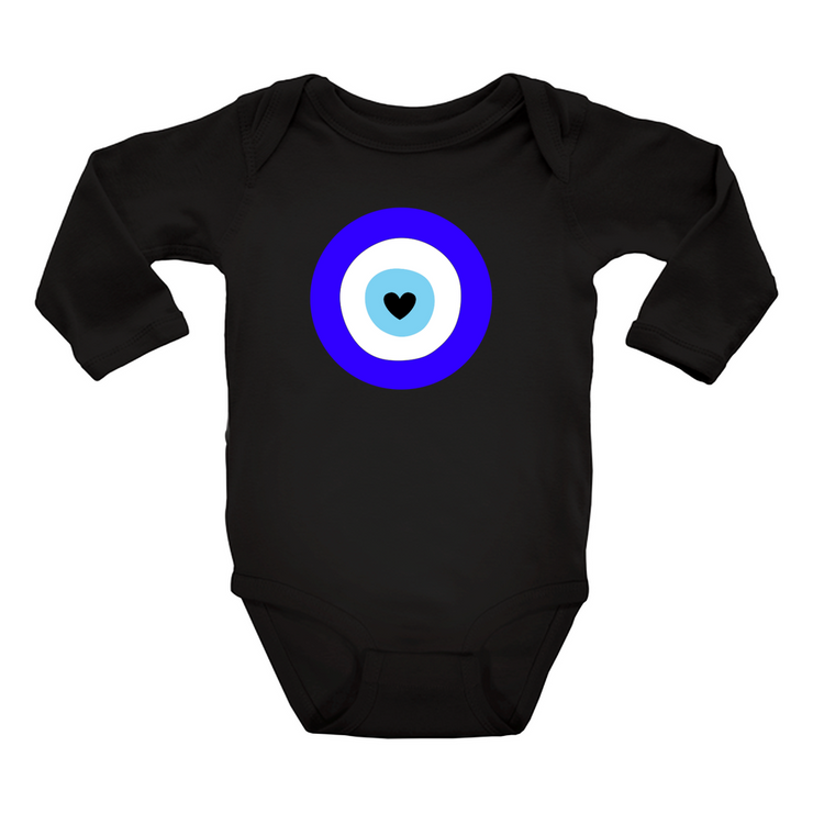 I am Protected Evil Eye Heart Center Onesies