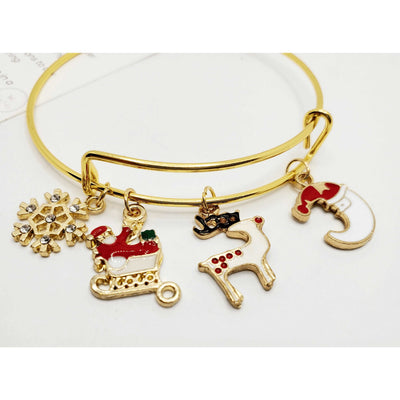 Christmas Snowflake Charm Bracelet - Gold