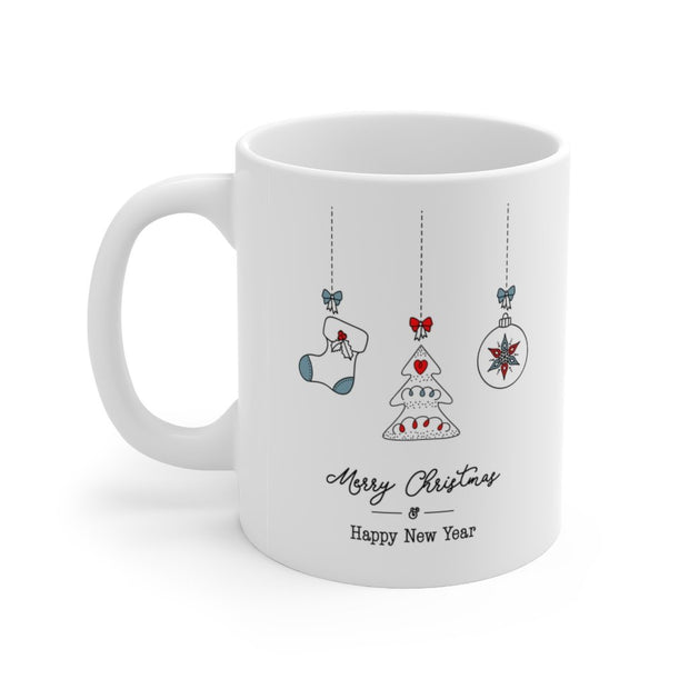 Merry Christmas Mug with Stockings and Presents