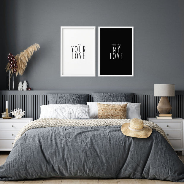 Wedding anniversary gifts for couples | set of 2 wall art prints