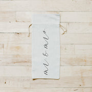 Mr. & Mrs. Calligraphy Wine Bag