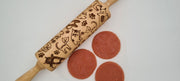 Engraved Rolling Pin Natural Wood Folk Kitchen Pins Handmade - Cats