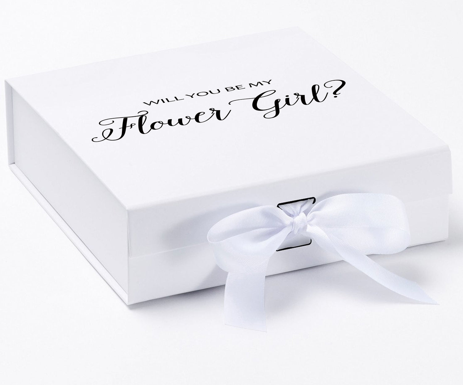 Will You Be My Flower Girl? Proposal Box White - No Border