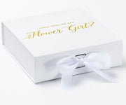 Will You Be My Flower Girl? Proposal Box White - No Border