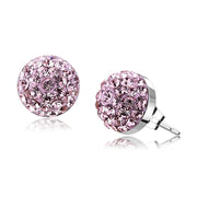 TK3554 - High polished (no plating) Stainless Steel Earrings with Top