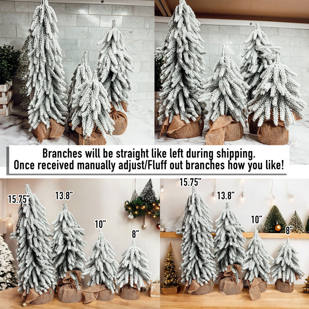 Snow Christmas Trees 4pk