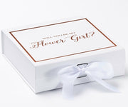 Will You Be My Flower Girl? Proposal Box White -  Border