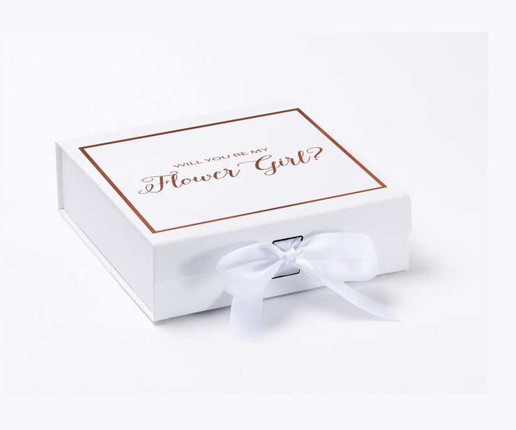 Will You Be My Flower Girl? Proposal Box White -  Border